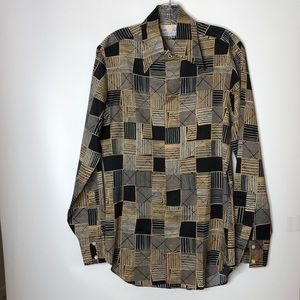 Vintage Golden Eagle Mens Dress Shirt Wing Fai Shirt Co Asian 40" Medium